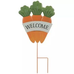(3) Welcome Carrots Metal Garden Stake